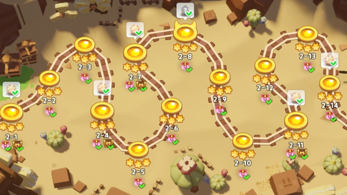 the world map of World 2 of Cookierun Tower of Adventures