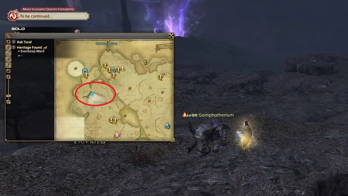 Gomphotherium location in FFXIV Heritage Found