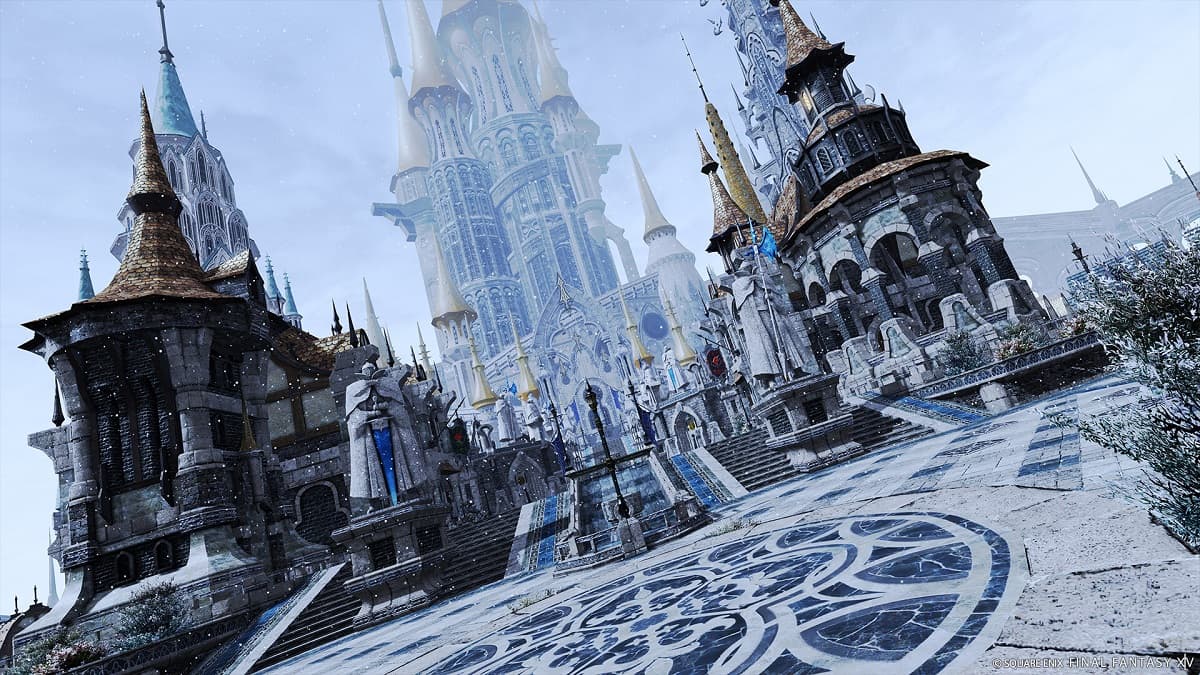 View of Ishgard in FFXIV