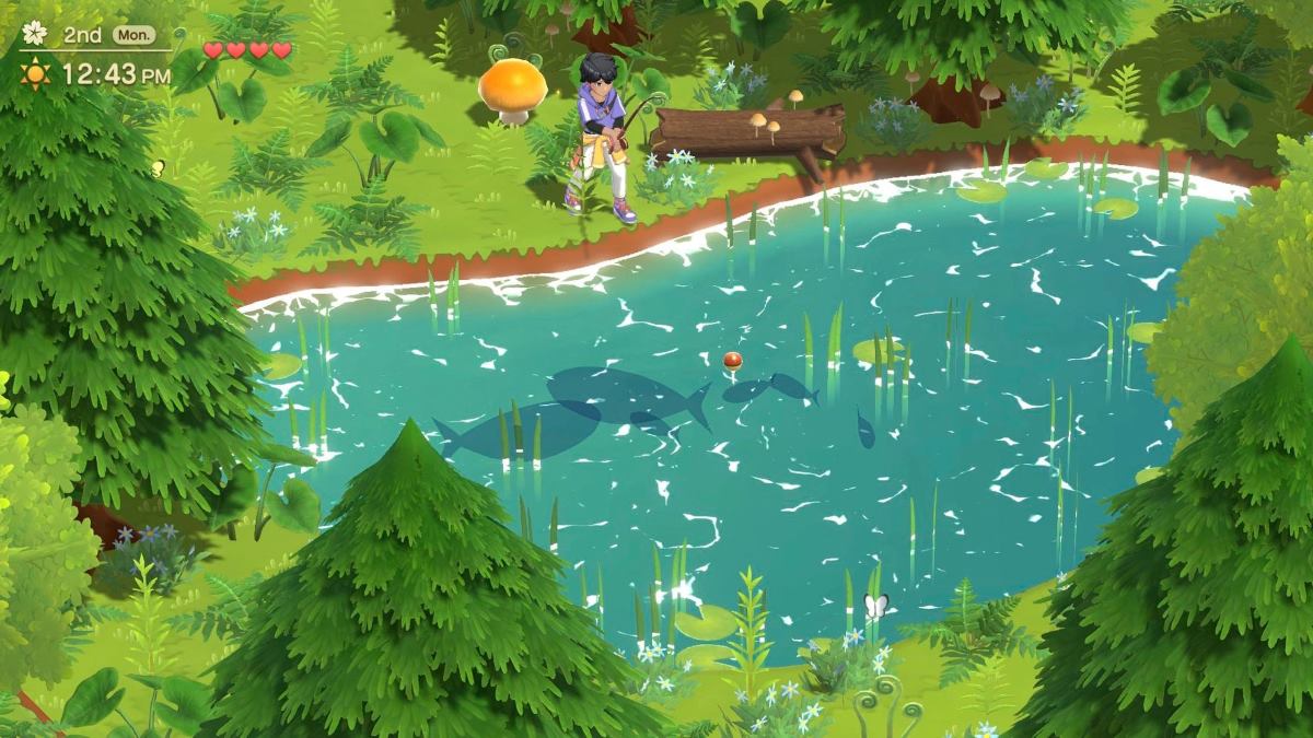 The male farmer goes fishing in Harvest Moon: Home Sweet Home