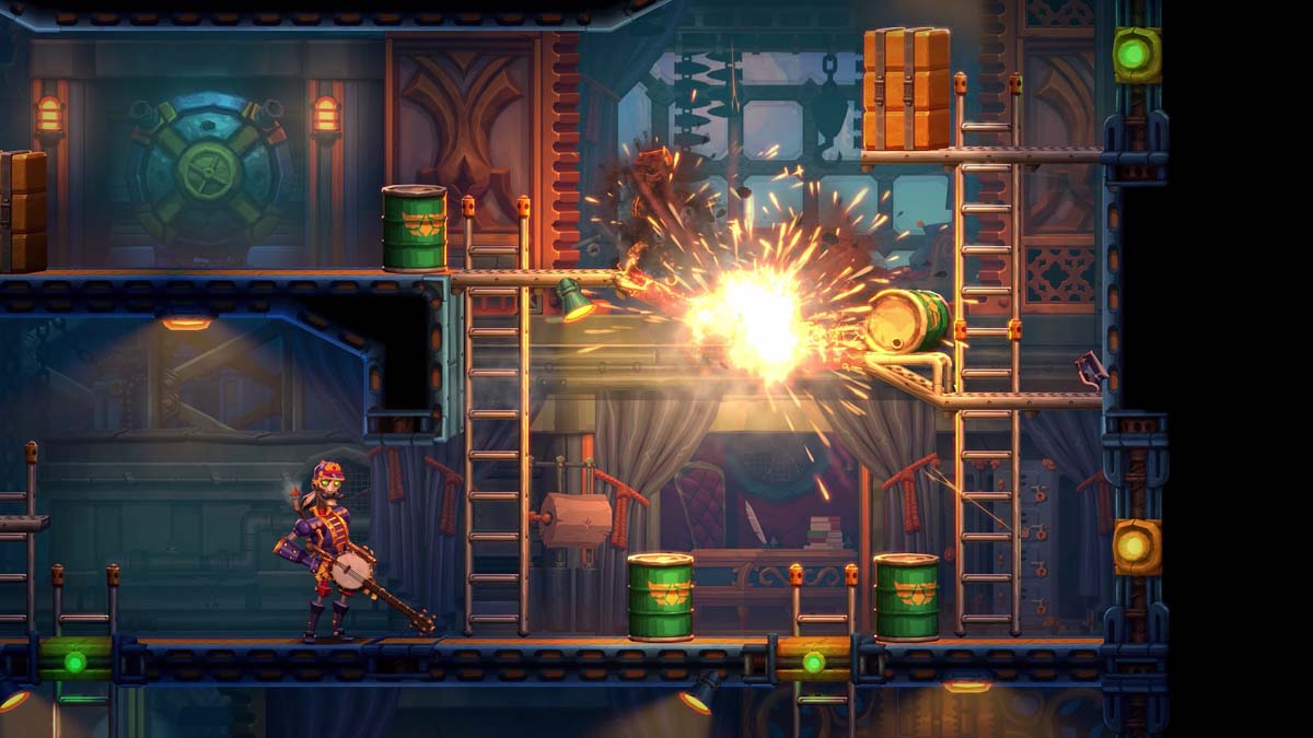 Explosion mechanic in SteamWorld Heist 2