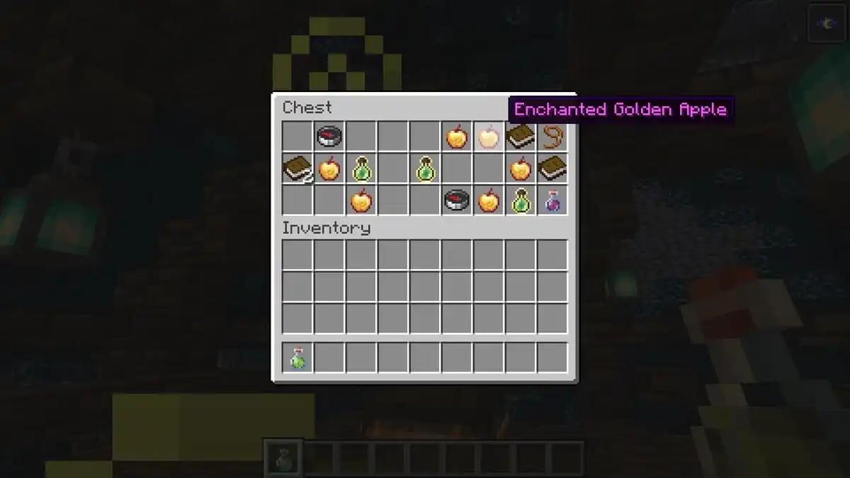 Six enchanted golden apples in Minecraft