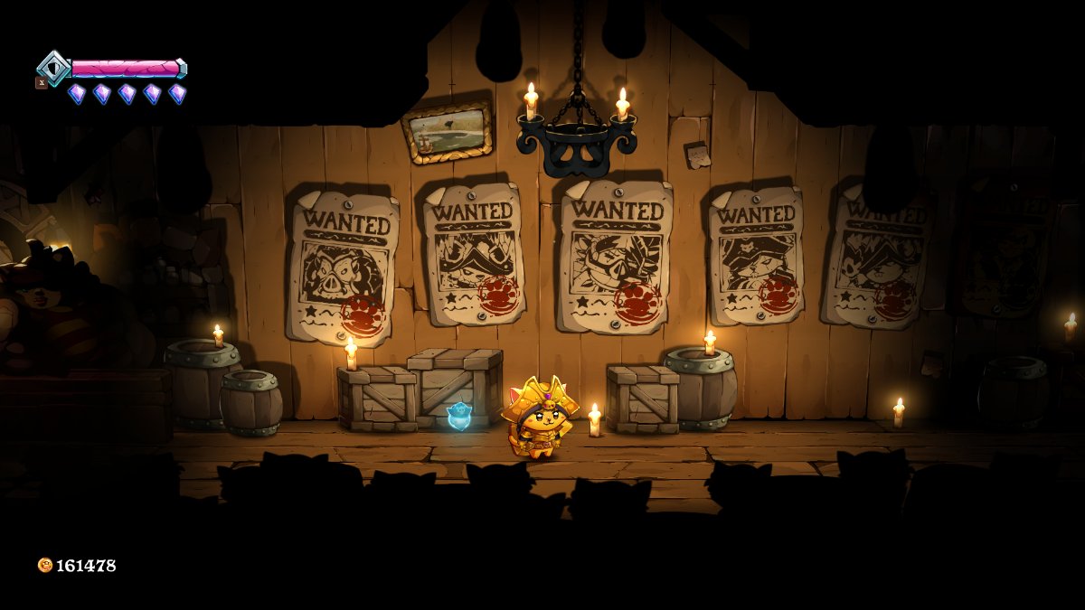 Standing in Mama Milka's bar in Cat Quest 3, many bounties are hung to the wall.