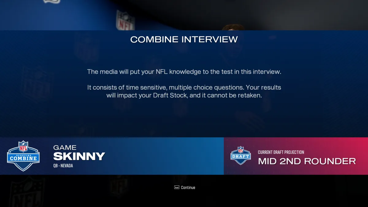 Taking the Combine Interview in Madden 25