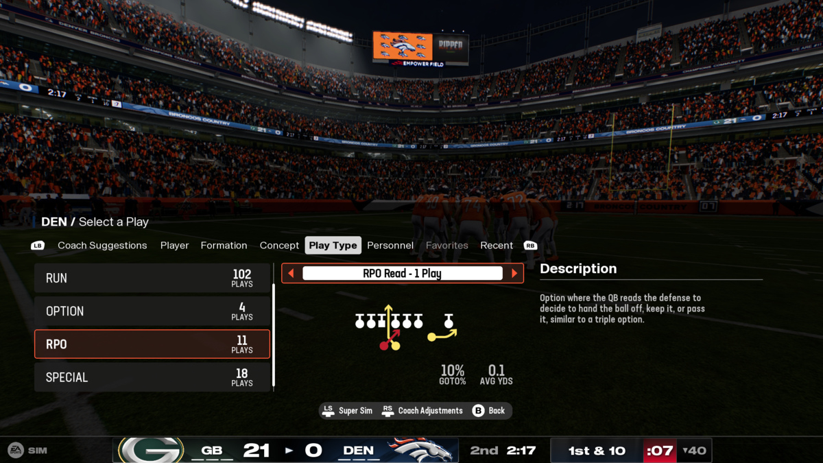 How to do an RPO Read in Madden 25