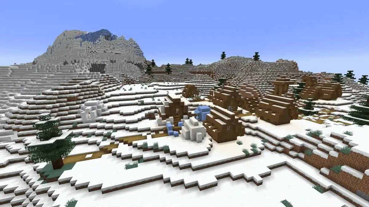 Igloo and snow village in Minecraft