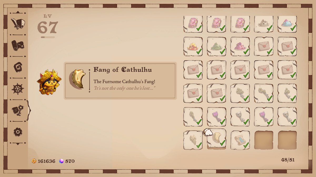 The Fang of Cathulhu item in the inventory of Cat Quest 3