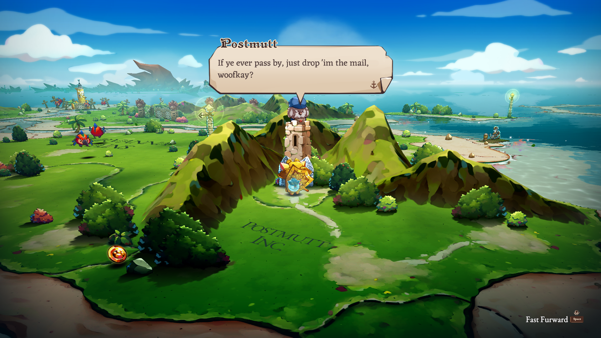 A dog called Postmutt tells the protagonist of Cat Quest 3 