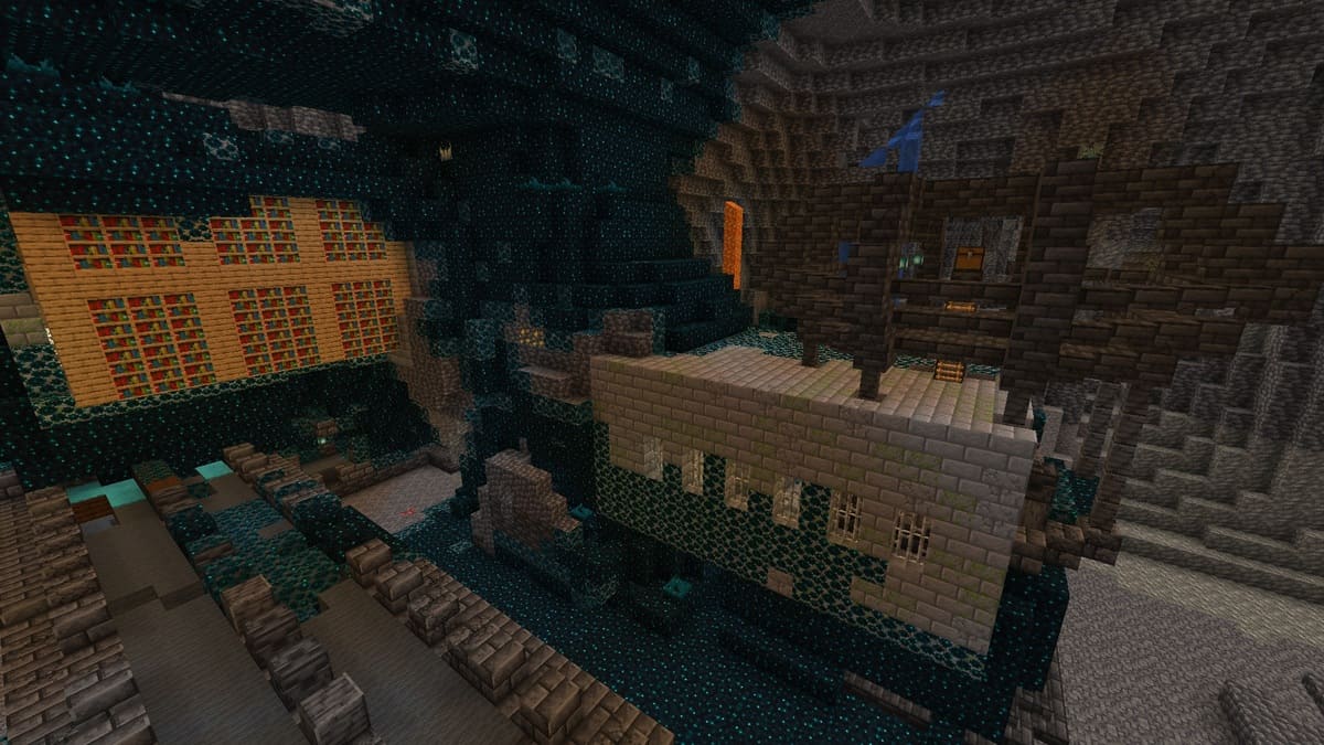 Stronghold inside ancient city in Minecraft