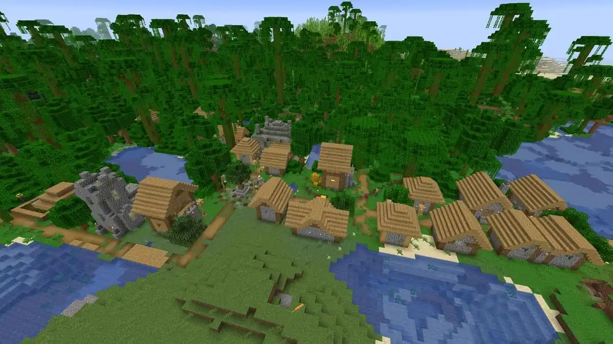 Jungle temple and village in Minecraft