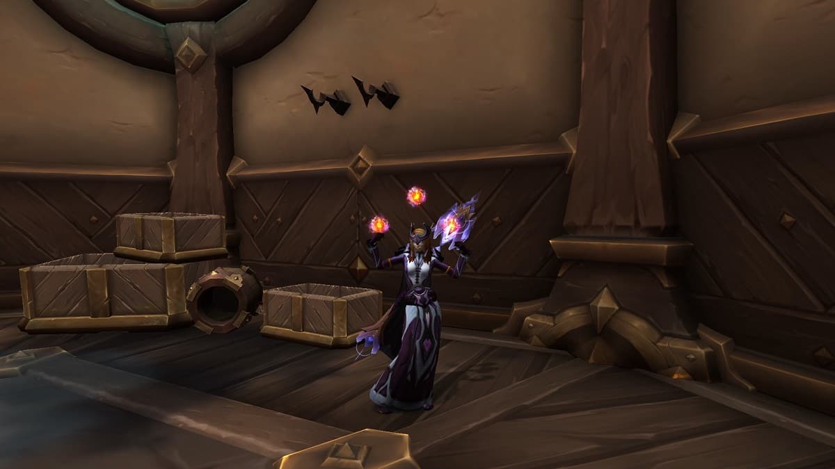 WoW The War Within blood elf mage flexing