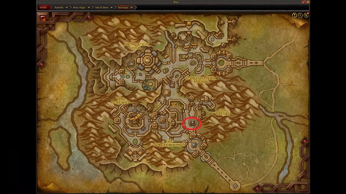 Osidion location in Dornogal in WoW the war within