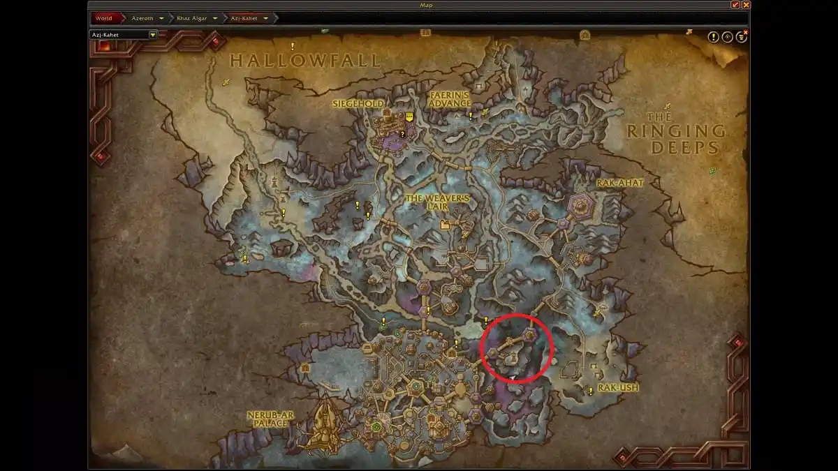 Tka'ktath spawn area in wow the war within