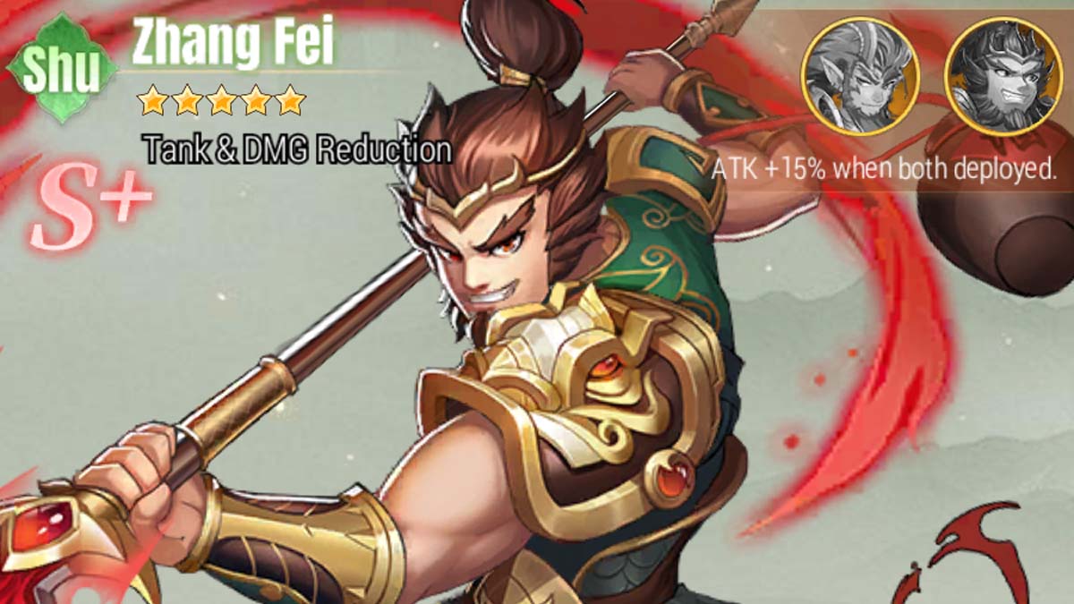 Zhang Fei character screen in X-Samkok