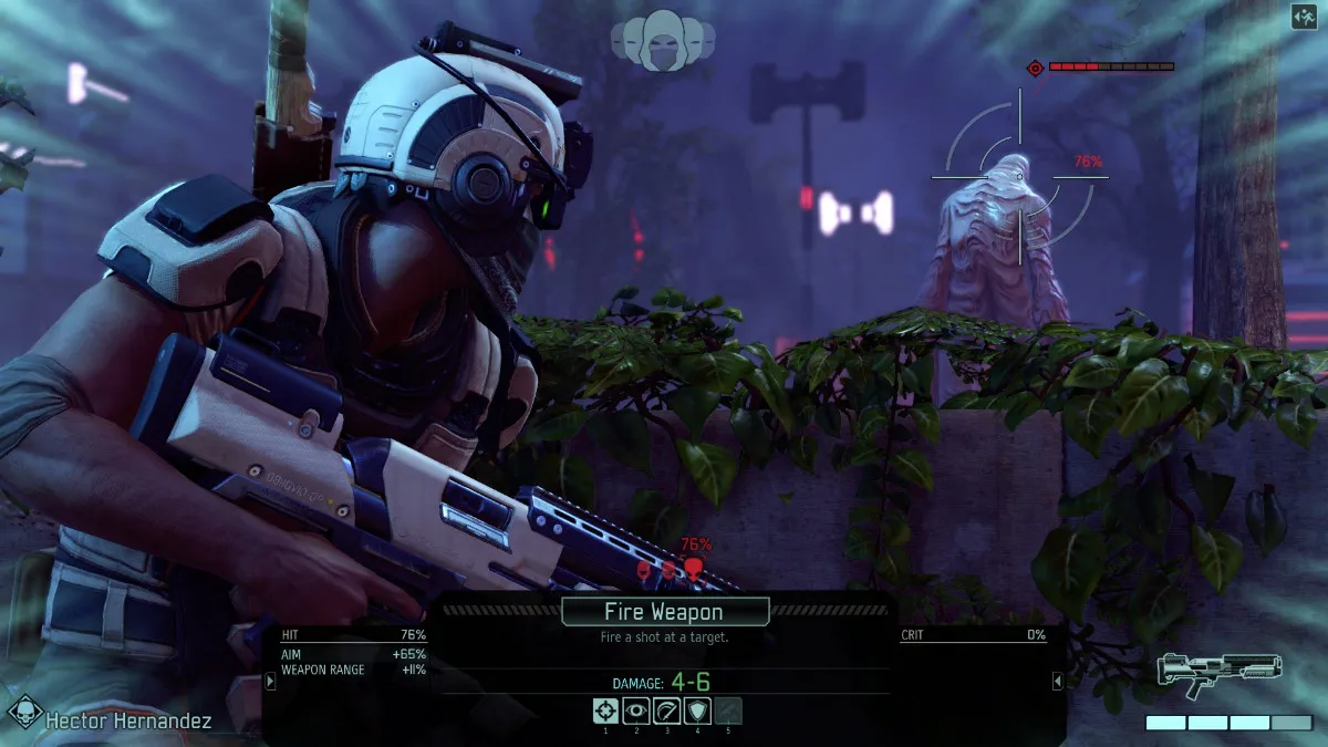 Attempting to shoot at an alien enemy from behind in XCOM 2.