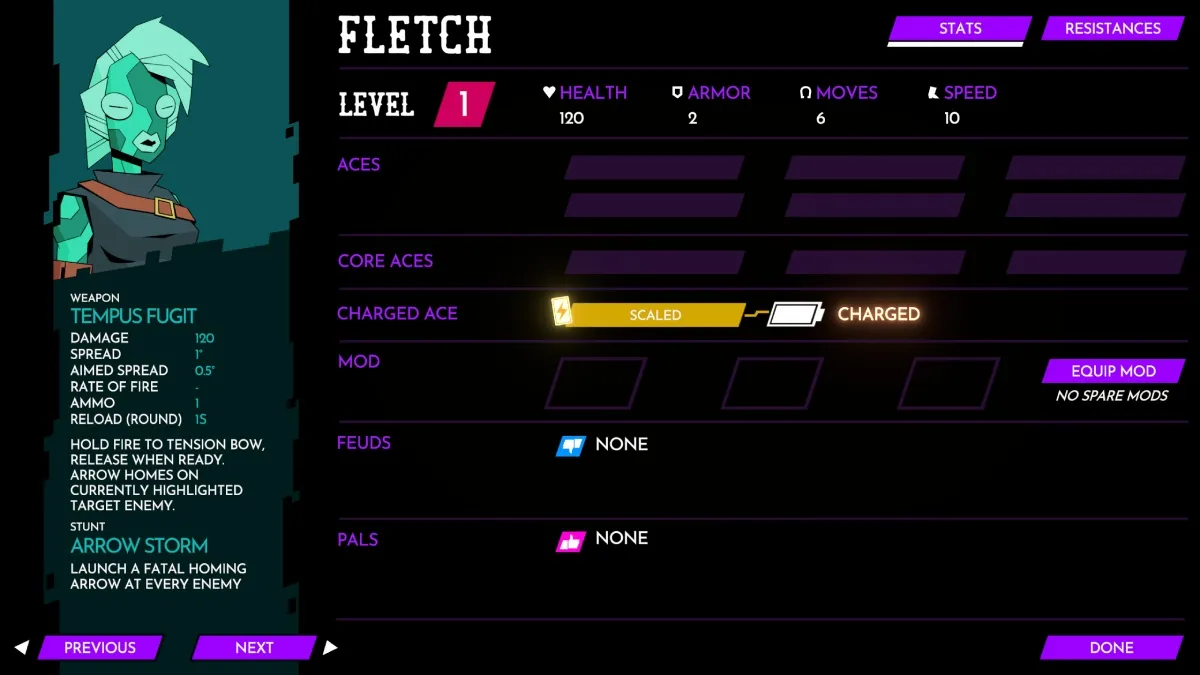 Wild Bastards Fletch character screen