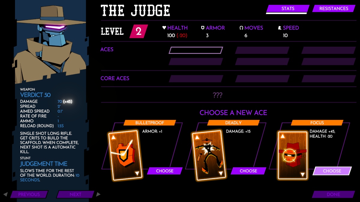 Wild Bastards The Judge character screen