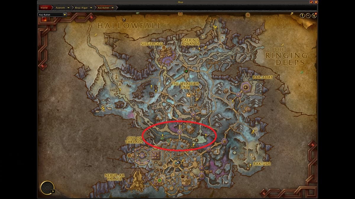 Azj-Kahet Map for WoW The War Within Awoken Coelacanth