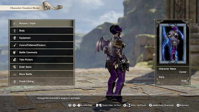 soulcalibur vi character creation