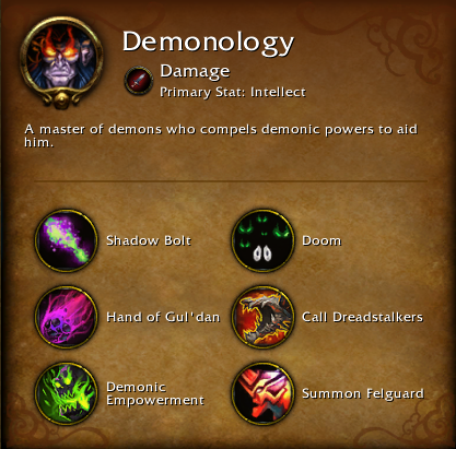 World of Warcraft Legion Demonology spec