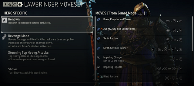 for honor lawbringer moves