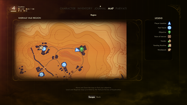 Map showing the location of the Abandoned Industrial Zone in The Outer Worlds.