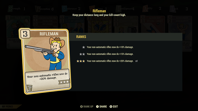 fallout 76 rifleman perk card