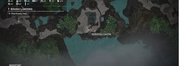 Map showing where to find the eighth survival cache