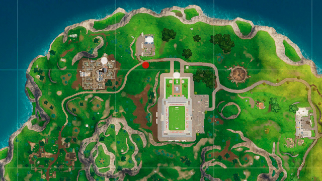 Fortnite map showing location of battlestar for week 9 challenges